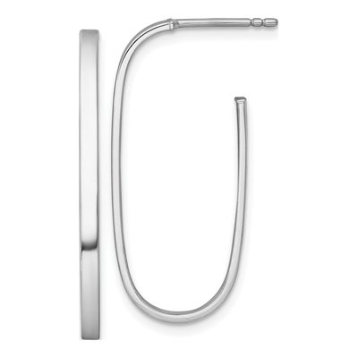 14K Yellow Gold Long Oval Hoop Earrings