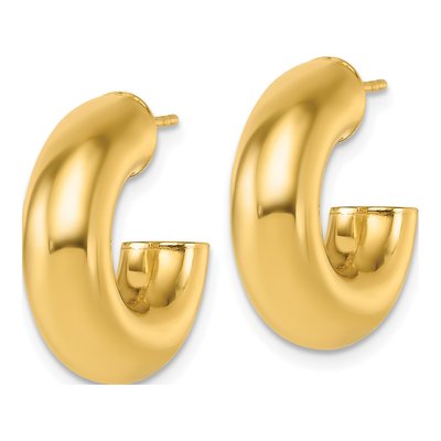 14K Yellow Gold 20mm C- Tube Hoop Earrings – view 3