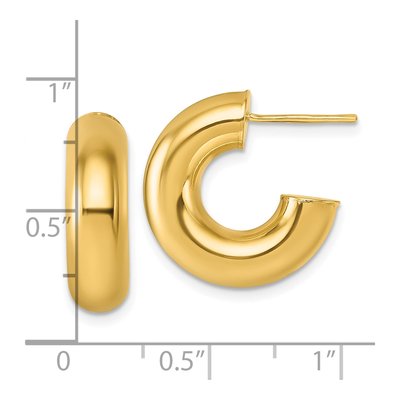 14K Yellow Gold 20mm C- Tube Hoop Earrings – view 4