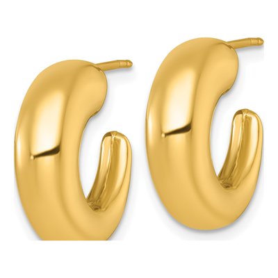 14K Yellow Gold 18mm Tapered C- Hoop Earrings – view 3