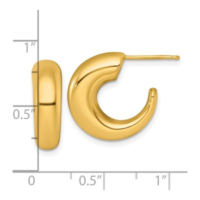 14K Yellow Gold 18mm Tapered C- Hoop Earrings – view 4