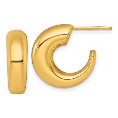 14K Yellow Gold 18mm Tapered C- Hoop Earrings