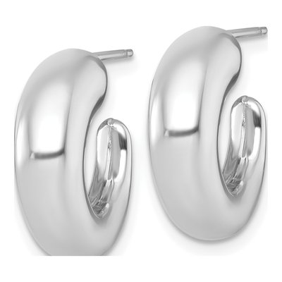14K White Gold 18mm Tapered C- Hoop Earrings – view 3