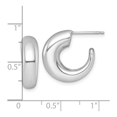 14K White Gold 18mm Tapered C- Hoop Earrings – view 4