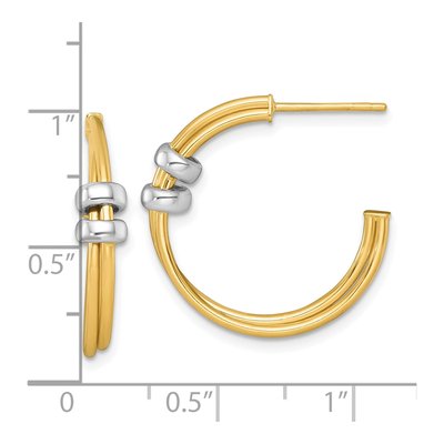14K Two-Tone Gold 24mm C- Hoop Earrings – view 4