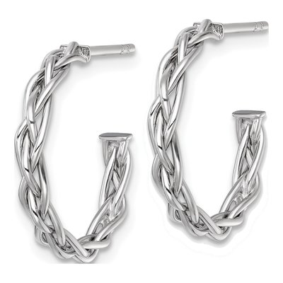 14K Yellow Gold 20mm Woven C- Hoop Earrings – view 3