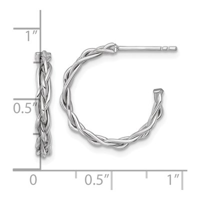 14K Yellow Gold 20mm Woven C- Hoop Earrings – view 4