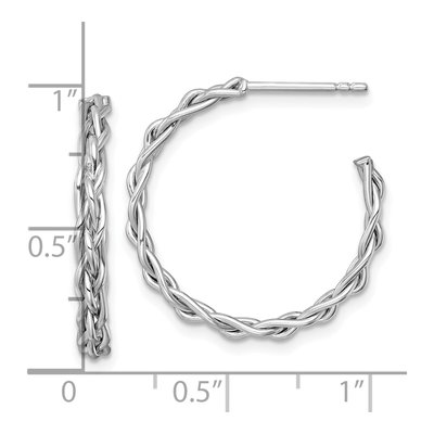14K Yellow Gold 24mm Woven C- Hoop Earrings – view 4