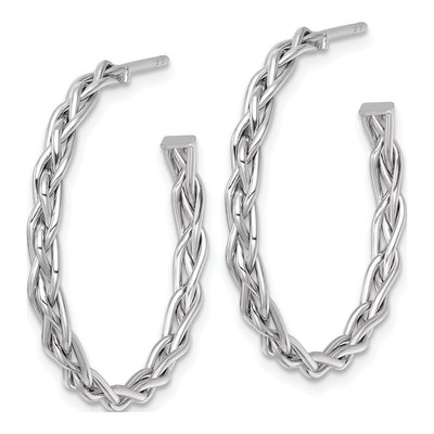 14K Yellow Gold 29mm Woven C- Hoop Earrings – view 3