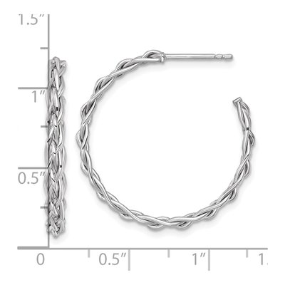 14K Yellow Gold 29mm Woven C- Hoop Earrings – view 4