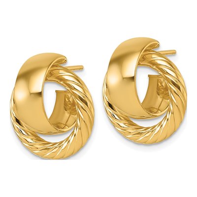14K Yellow Gold Twisted C- Stud Earrings – view 3