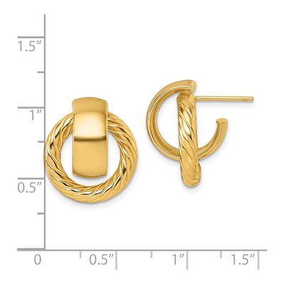 14K Yellow Gold Twisted C- Stud Earrings – view 4