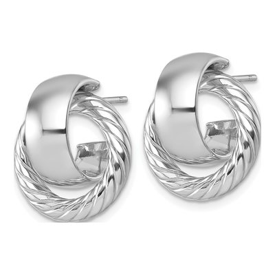 14K Yellow Gold Twisted Doorknocker Stud Earrings – view 3