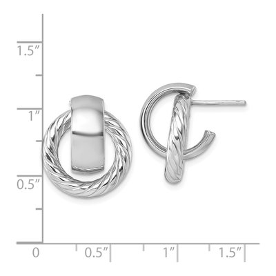 14K Yellow Gold Twisted Doorknocker Stud Earrings – view 4