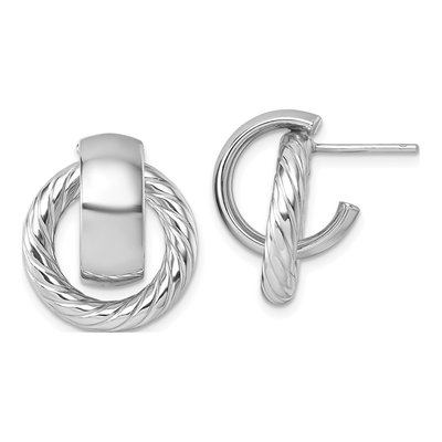 14K Yellow Gold Twisted Doorknocker Stud Earrings