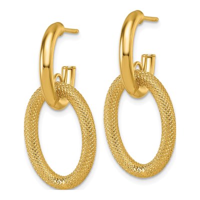 14K Yellow Gold Oval C- Dangle Earrings – view 3