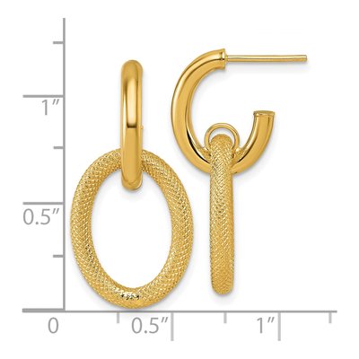 14K Yellow Gold Oval C- Dangle Earrings – view 4