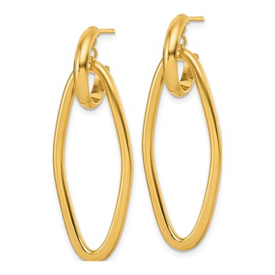 14K Yellow Gold Oval C- Dangle Earrings – view 3