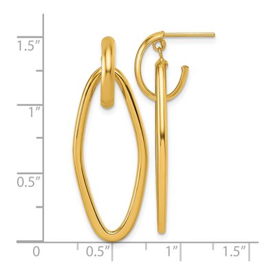14K Yellow Gold Oval C- Dangle Earrings – view 4