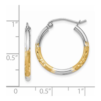 14K Yellow Gold 17mm Diamond-Cut Hoop Earrings – view 5