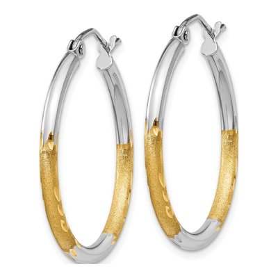 14K Yellow Gold 20mm Diamond-Cut Hoop Earrings – view 3