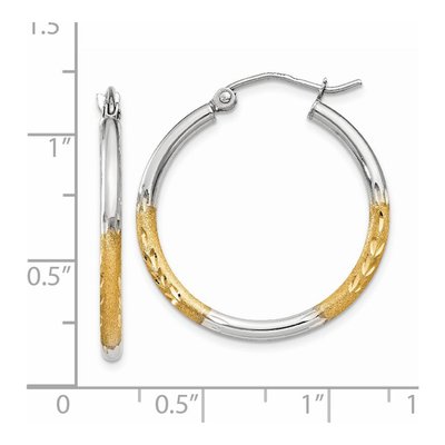 14K Yellow Gold 20mm Diamond-Cut Hoop Earrings – view 5