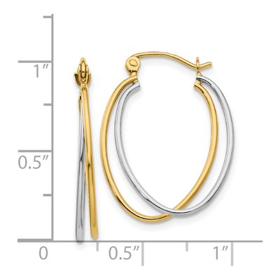 14K Two-Tone Gold 15mm Hoop Earrings – view 5