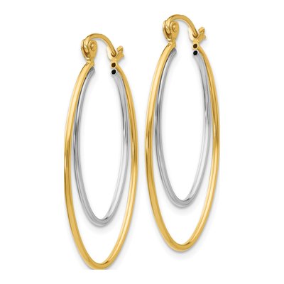 14K Two-Tone Gold 21mm Hoop Earrings – view 2