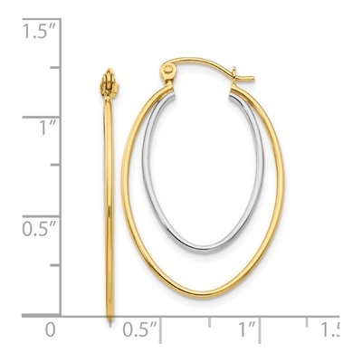 14K Two-Tone Gold 21mm Hoop Earrings – view 4