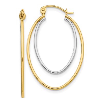 14K Two-Tone Gold 21mm Hoop Earrings