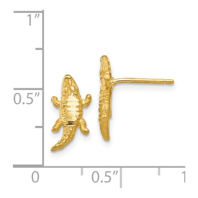 14K Yellow Gold Diamond-Cut Alligator Dangle Earrings – view 5