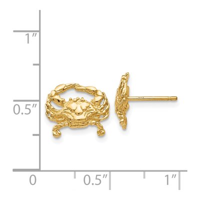 14K Yellow Gold Crab Stud Earrings – view 5