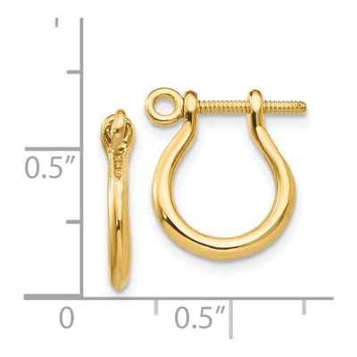 14K Yellow Gold 15mm Shackle Link Hoop Earrings – view 5