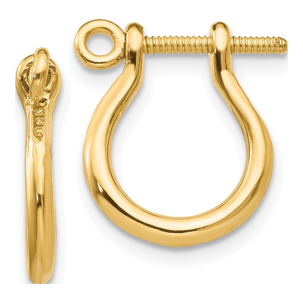 14K Yellow Gold 15mm Shackle Link Hoop Earrings