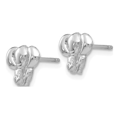 14K White Gold Elephant Button Stud Earrings – view 3