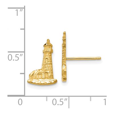 14K Yellow Gold Lighthouse Stud Earrings – view 5