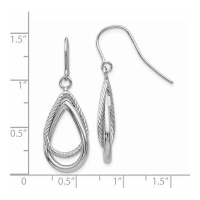 14K White Gold Teardrop French Hook Dangle Earrings – view 3
