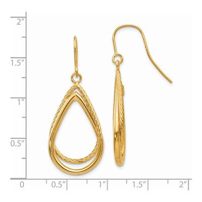 14K Yellow Gold Teardrop Dangle Earrings – view 3