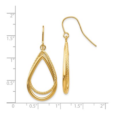 14K Yellow Gold Teardrop Dangle Earrings – view 6