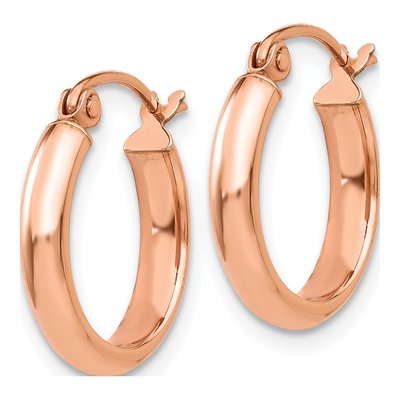 14K Rose Gold 16mm Tube Hoop Earrings – view 2