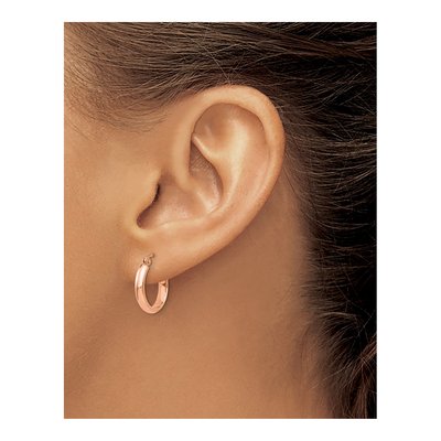14K Rose Gold 16mm Tube Hoop Earrings – view 3