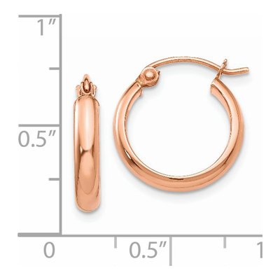 14K Rose Gold 16mm Tube Hoop Earrings – view 4