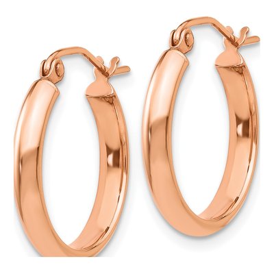 14K Rose Gold 18mm Tube Hoop Earrings – view 3