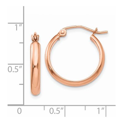14K Rose Gold 18mm Tube Hoop Earrings – view 5