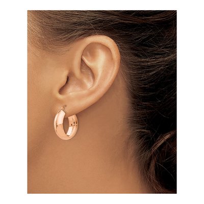 14K Rose Gold 21mm Hoop Earrings – view 4