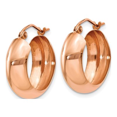 14K Rose Gold 21mm Hoop Earrings – view 3
