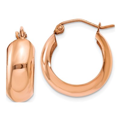 14K Rose Gold 21mm Hoop Earrings