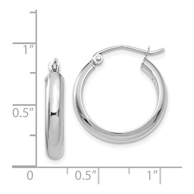 14K White Gold 20mm Round Tube Hoop Earrings – view 5