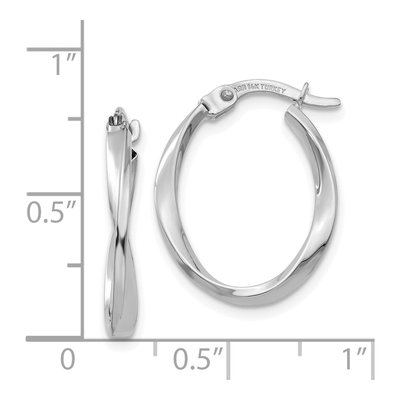 14K White Gold Twist Hoop Earrings – view 5