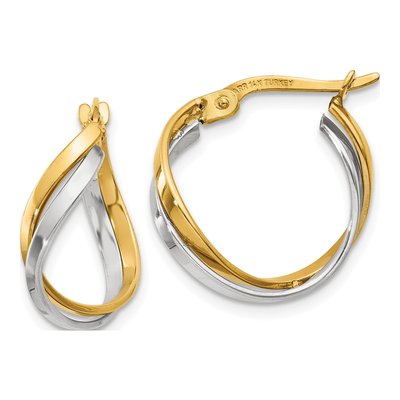 14K Two-Tone Gold 19mm Twisted Hoop Earrings